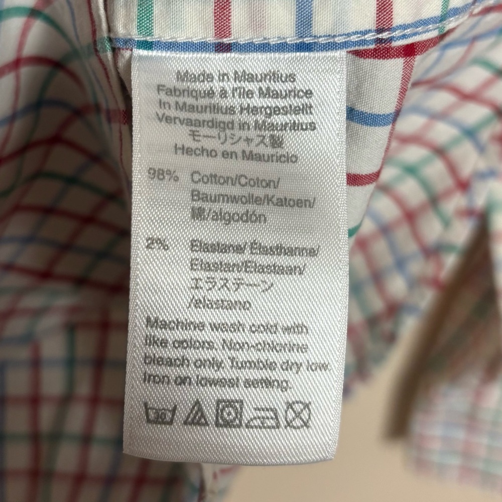 J. Crew Men's Shirt Flex Washed Classic Button Down Cotton Checkered Red Blue M - Picture 5 of 5